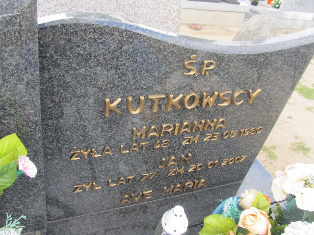 Jan Kutkowski 1929 Wąsosze - Grobonet - Wyszukiwarka osób pochowanych